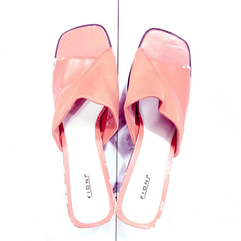 Fioni Sandals Orange 2” Heels Size 12W Pre-Loved